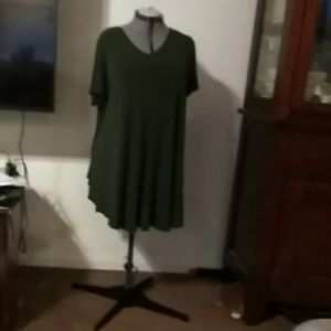 A swing tunic in olive green
